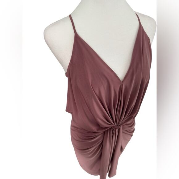 Misa Los Angeles Domino Dress Short Racerback Pink Cocktail Stretch Draped XS - Picture 8 of 16